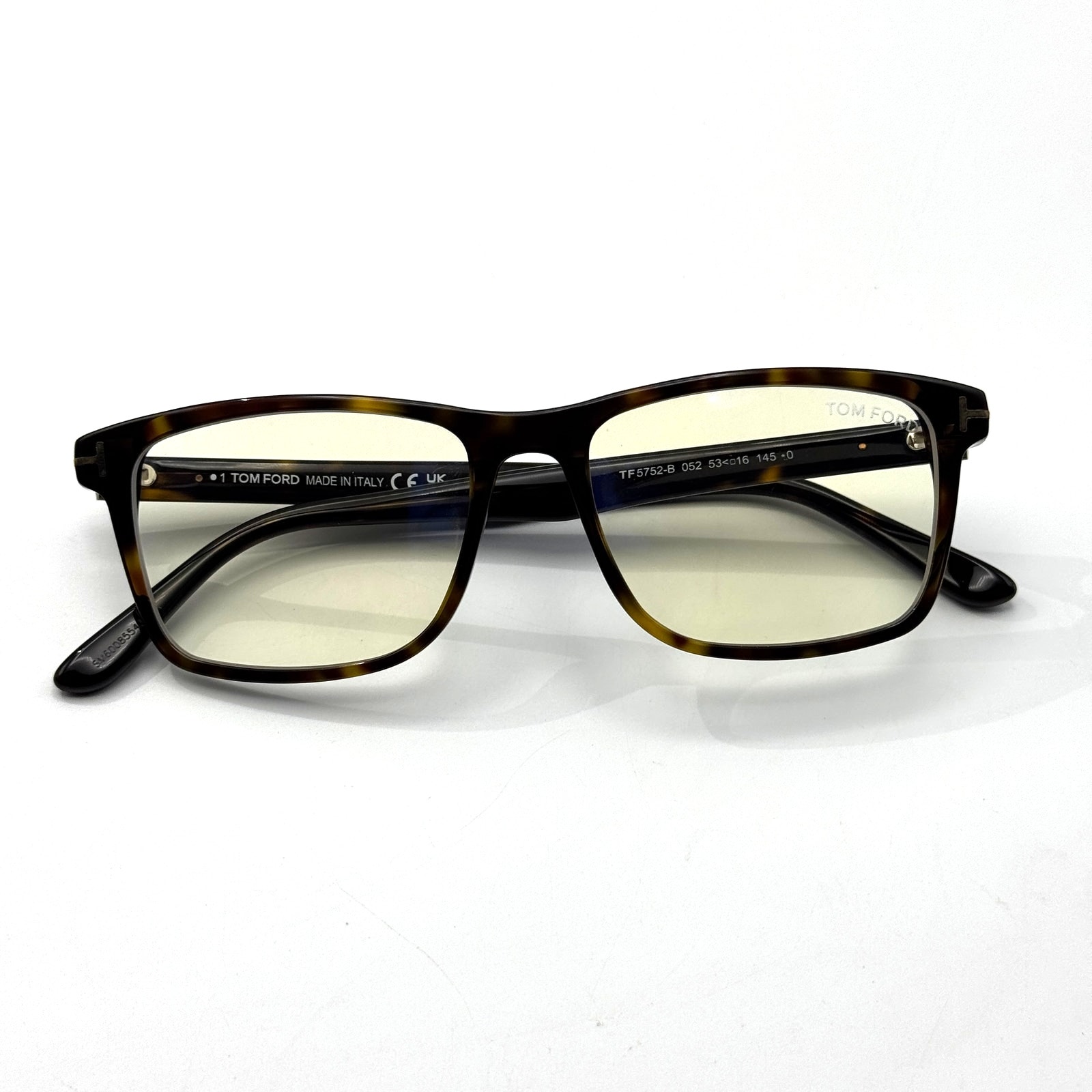 Tom Ford Eyeglasses Frame Tf5752-B 052 Havana Square Blue Light Block 53-16-145